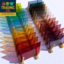 24 Sheets Transparent Stained Glass Variety Pack   Soft Rainbow Mix 6 X 4 Inch S