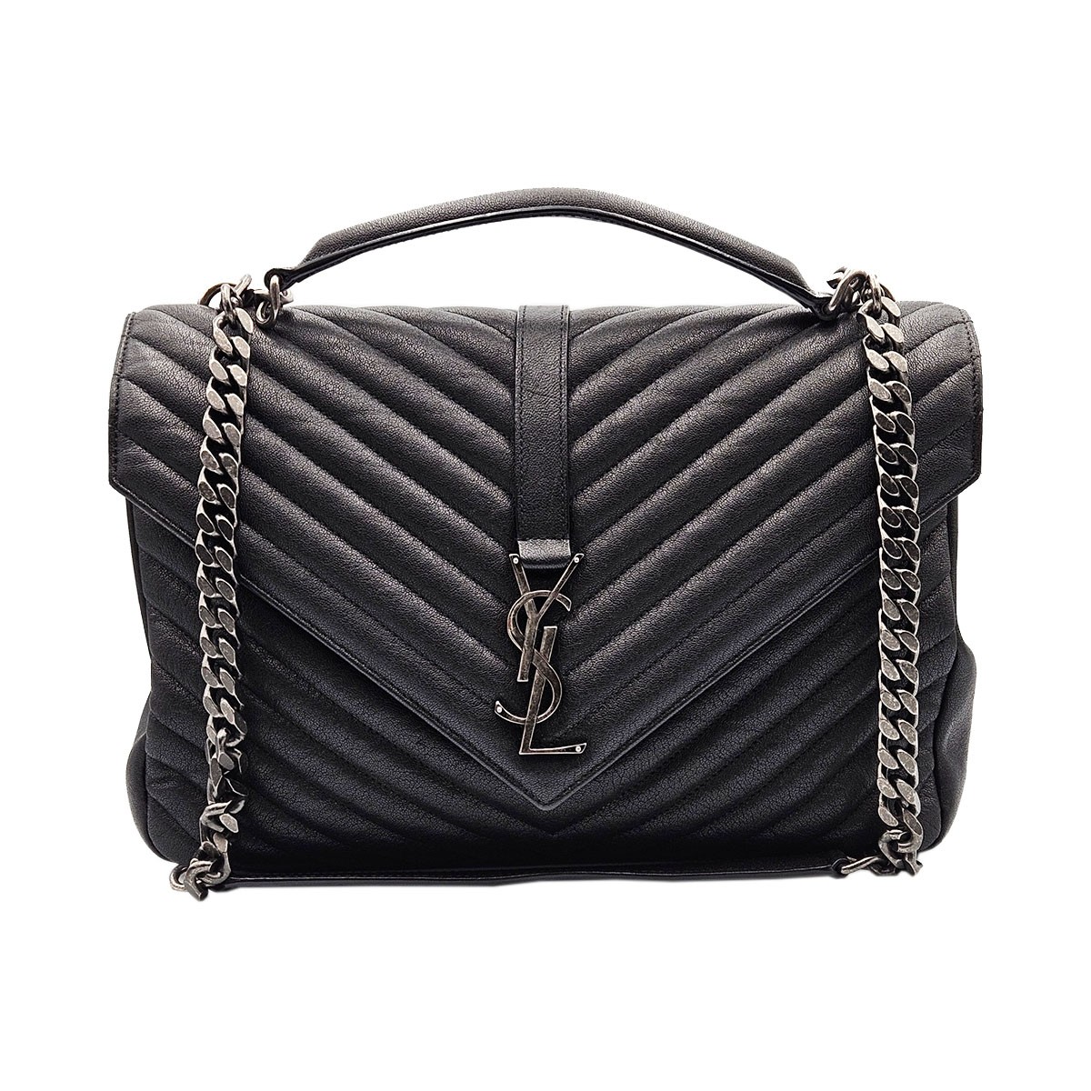 Saint Laurent Monogram Classic manico superiore college grande 2 vie in nero 600278