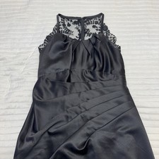 Couture Collection Black Lace Top Full Length Evening Gown A Line Dress Size 14