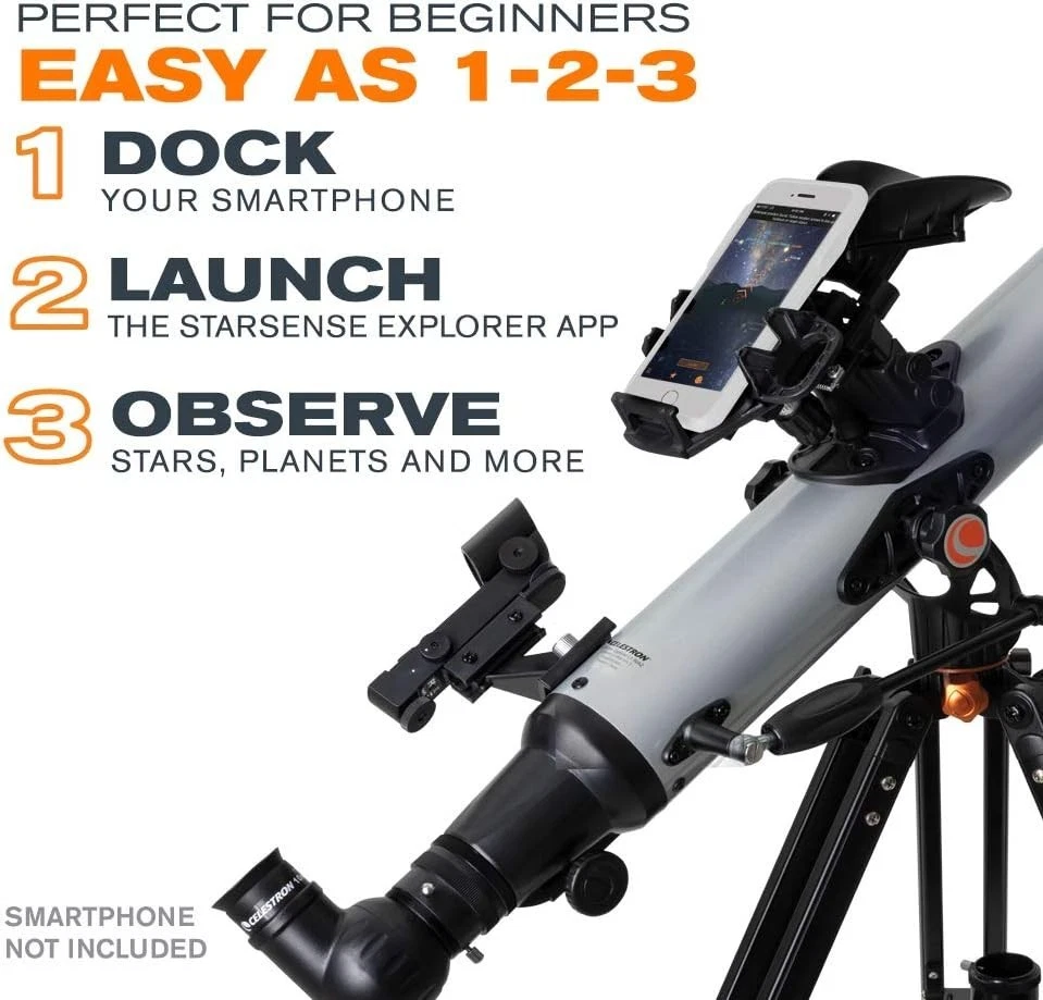 Celestron StarSense Explorer LT 80AZ App-Enabled Telescope – 80mm Refractor with - Image 3 of 4