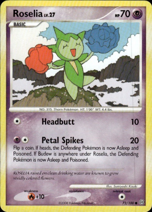 Roselia 72/100 Common Stormfront Pokemon Lightly Played