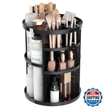 Jiavarry Rotating Makeup Organizer 360° Spinning Skincare Adjustable Trays Vanit