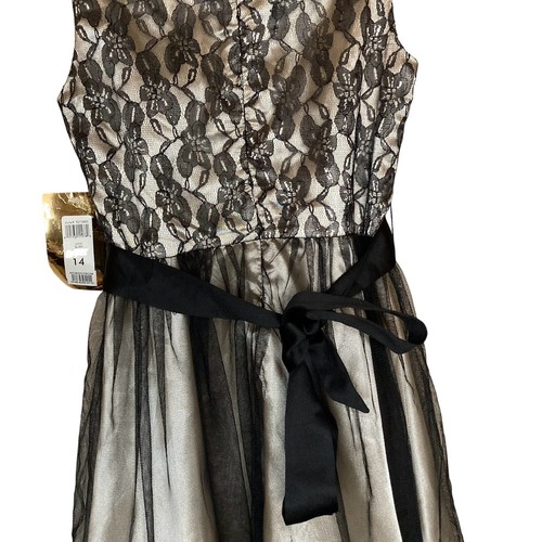 ABS Kids by Allen Schwartz Little Girls Black Tulle Formal Sequin Dress Size 14 - Picture 11 of 24