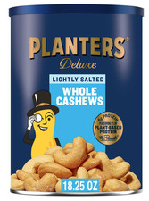 Planters Deluxe Lightly Salted Whole Cashews, 18.25 oz Canister