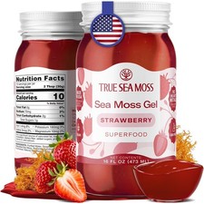 True Sea Moss Gel Strawberry Flavor Factory Sealed Ready To Use