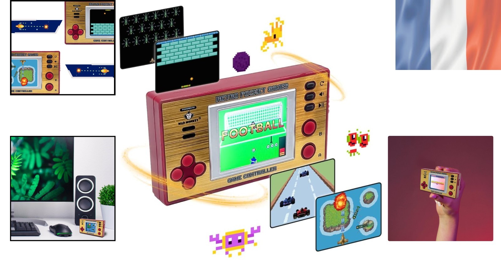 Console de Jeu Portable Rétro Compacte Mad Monkey Écran Couleur Autonomie 5h - 2