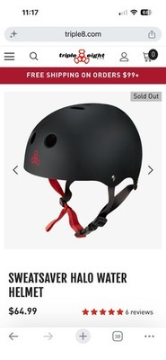 Triple Eight Sweatsaver Halo Water Helmet - Black- Size Large