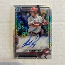 2021 Bowman Chrome Mega Box Mojo Autographs Austin Hendrick #BCMA-AH (RC) Reds