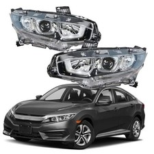 Driver  Passenger Side Chrome Projector Headlight Assembly Replacement for