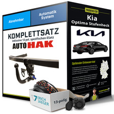 Für KIA Optima Stufenheck Typ JF Anhängerkupplung abnehmbar +eSatz 13pol 15- AHK