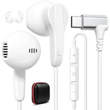 USB Headphones Magnetic Wired Earbuds iPhone 17 16 15/iPad White