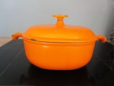 PETITE COCOTTE N°21  LE CREUSET EN FONTE ÉMAILLÉE ORANGE DESIGN ENZO MARI
