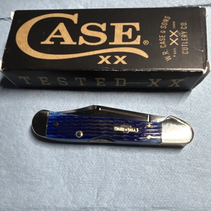 Case XX Blue Bone Rogers Corn Cob Jig CopperLock 61749L SS Clip Point Lockback