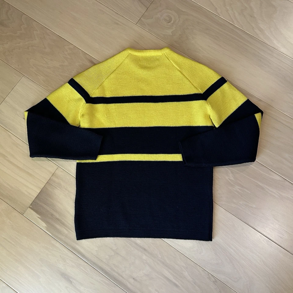 Suéter Vintage Demetre Lana Crew Rayas Amarillo Mujer’s Pequeño Foto 2 de 4