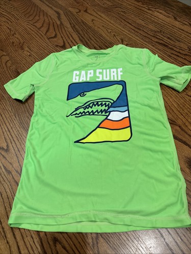Gap Kids Swim Rash Guard Green Short Sleeve Shirt Youth Size  M8 Euc