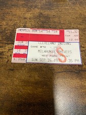 1993 Sept 26 Cleveland Indians Milwaukee Ticket Thome HR Last Jacobs Field game