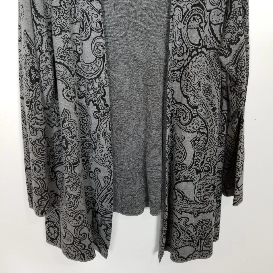 J. Jill Paisley Cardigan Sweater Women Sz XL Petite Open Front Stretch Casual - Image 3 of 4