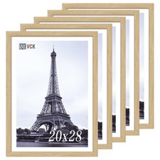 VCK 20x28 Picture Frame Set of 5 - Oak, Natural Solid Wood Poster Frames, Wal...