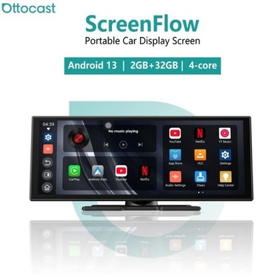 OTTOCAST ScreenFlow 11.4'' YouTube Wireless CarPlay Android Auto Retrocamera