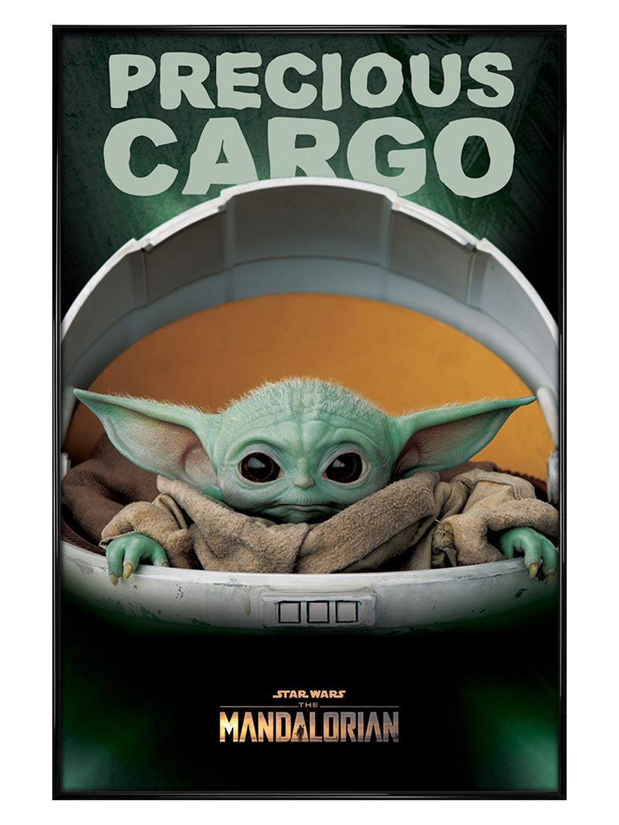 Gloss Black Framed Star Wars: The Mandalorian (Precious Cargo) Maxi Poster