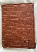Gift Will Leather Goods William Front Pocket Wallet Italian Leather Tan MSRP $95