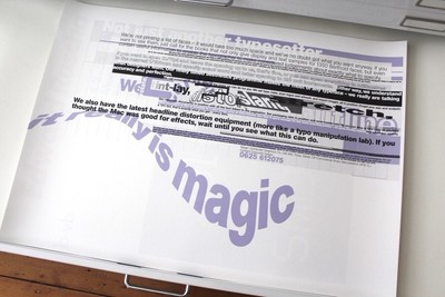 Plakat für Schriftsatz Co. Werbung für die Fähigkeit des Berthold M Systems.