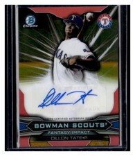 2015 Bowman Draft Dillon Tate Bowman Scouts' Fantasy Impacts Autograph /50