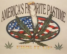 AMERICA'S FAVORITE PASTIME POT WEED MARIJUANA LEAF MJ-7 LONG SLEEVES SHIRT
