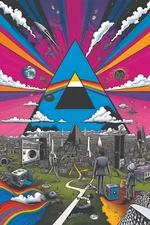 PINK FLOYD TRIPPY STRETCHED  CANVAS WALL ART READY TO HANG CP199