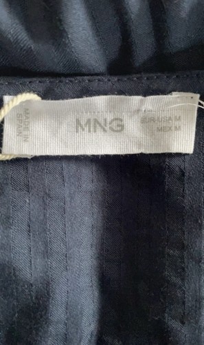 Brand New Mango Blue V- Neck Blouse Size M (10) Sustainable Fabric Pretty Style - Picture 7 of 10