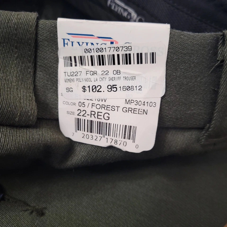 Flying Cross Uniform Pants Womens 22R Fashion Fit Green LASO Approved Wool Blend - Image 4 of 4