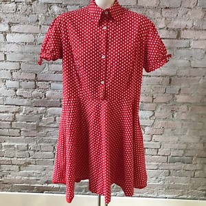 white red polka dot shirt