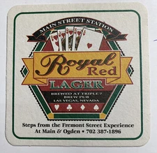Craft Beer Coaster Triple 7 Brew Pub Las Vegas Nevada Royal Red