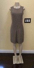 VTG Eddie Bauer Size Small Earth-Tone Tweed Sleeveless Sheath Dress