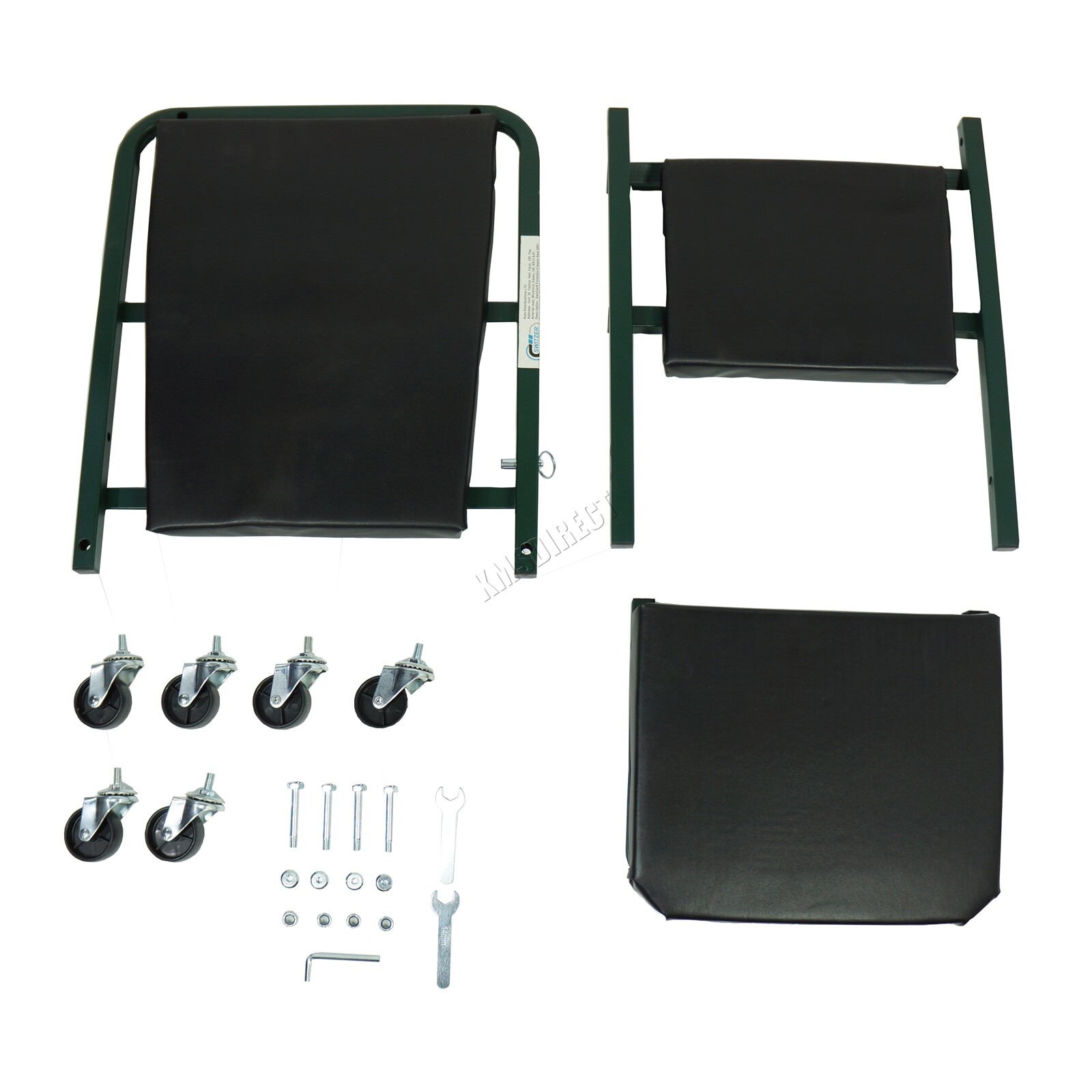 Foldable Car Creeper with 6 Wheels Under Car Roller Seat Chair Garage