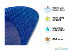 Sun2Solar 800 Series Square Solar Blanket Heater Cover for Swimming Pools