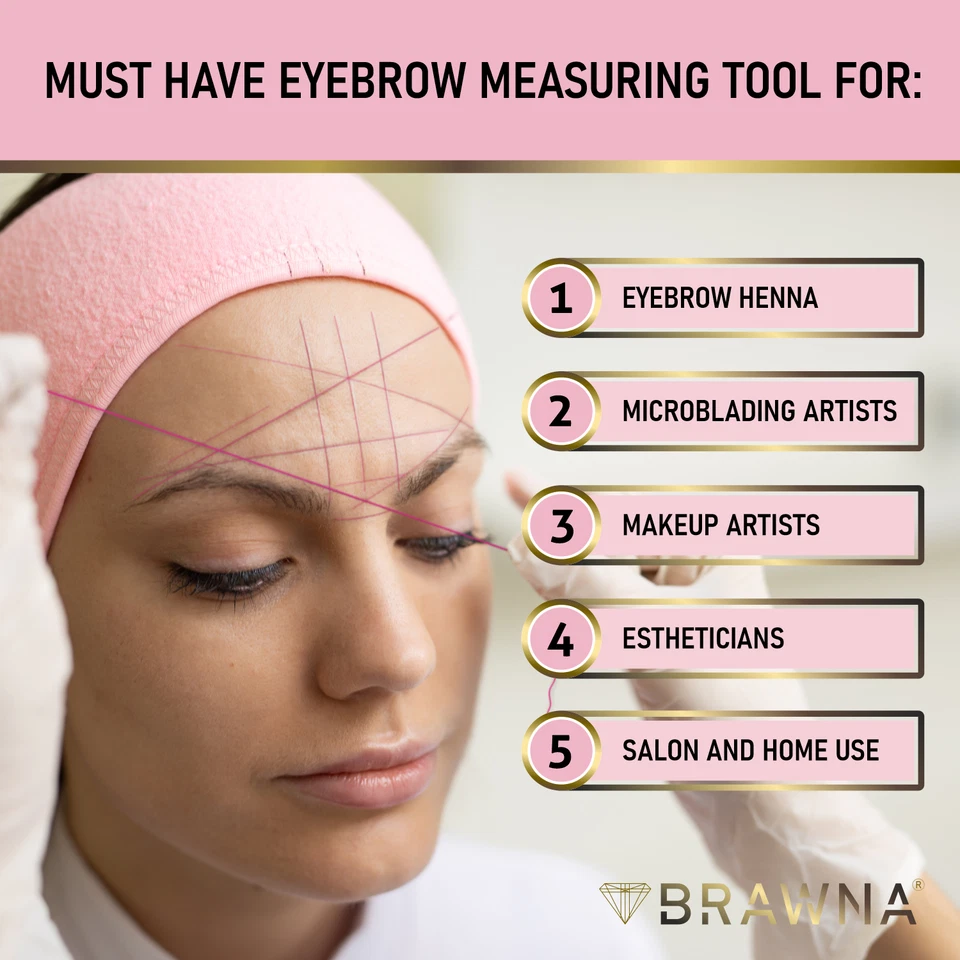 BRAWNA 30M Pre-Inked Eyebrow Mapping String | Microblading Supplies I Pink - Image 2 of 4