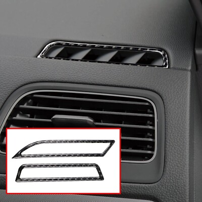 Carbon Fiber Side Air Vent Outlet Frame Trim Fits For VW Golf 7 2013-2017