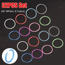 32pcs Nose Ring Hoop Retainer 20g Bioflex Colorful Cartilage Helix Daith Earring