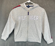 Tommy Hilfiger Childrens Full Zip Hoodie - Youth Medium - Gray - Stripes 3177 