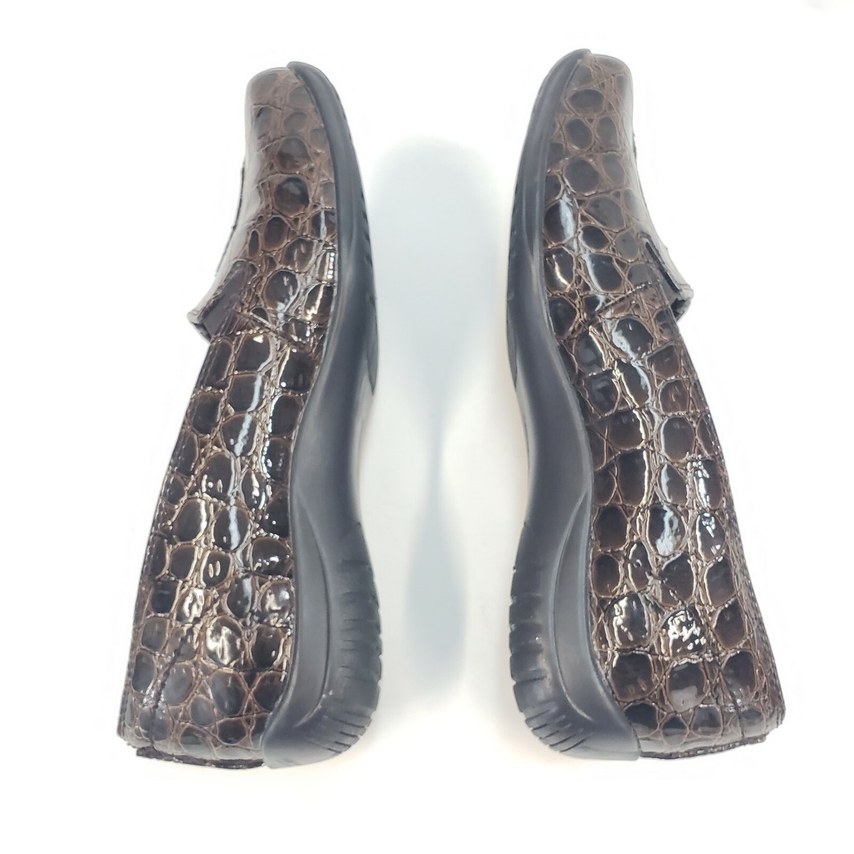 Easy Street Womens Loafers Shoes Size 8N Brown Croc Embossed  display picture 1