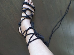 flat sandals tie around ankle
