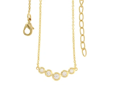 COLLIER CHUTE DE CRISTAUX ZIRCONIUM EN PLAQUÉ OR 18 CARATS - Photo 1/4