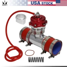 50MM 35PSI Boost V-Band Turbo Blow Off Valve BOV+3'' Flange Pipe Hose Kit Red