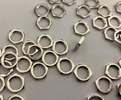 E-SWITCH 1/4-40 UNS Switch Potentiometer Nut 8mm AF 1.6mm Thick Nickel pl Brass Multi Qty