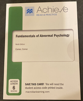 Achieve Read & Practice for Fundamentals of Abnormal Psychology 9/e access card
