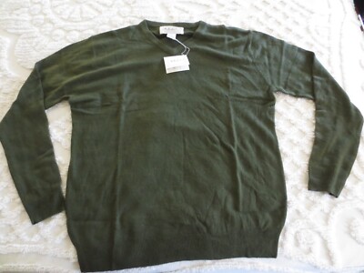 NWT N.E.X.T. Designer Collection OLIVE V-Neck ACRYLIC/WOOL SWEATER -Men's M