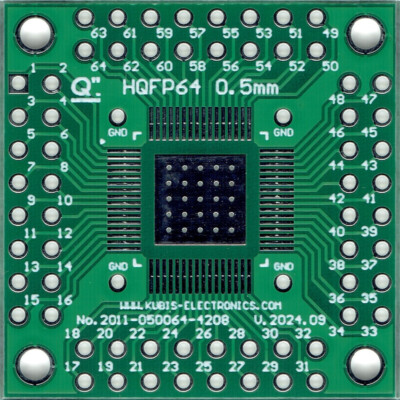 HQFP64,eTQFP64,HTQFP64,TQFP64-EP,PowerTQFP64 0.50mm(0.02'') auf 4 x IDC2x8 [DE].