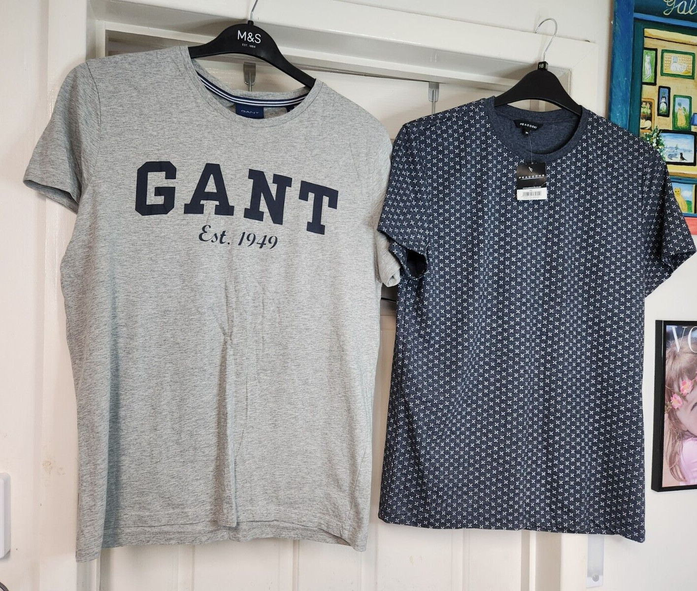 Men's size M T-Shirt bundle BNWT Peacocks blue & Gant grey