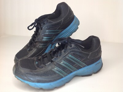 Adidas Women Shoe Falcon PDX Size 8 Black/Blue Running Sneaker Athletic 